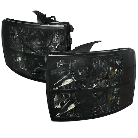 Spec-D Tuning 07-12 Chevrolet Silverado Crystal Housing Headlights Smoke 2LH-SIV07G-RS